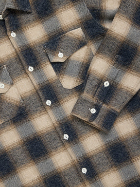 Crosscut Flannel in Brown / Ecru