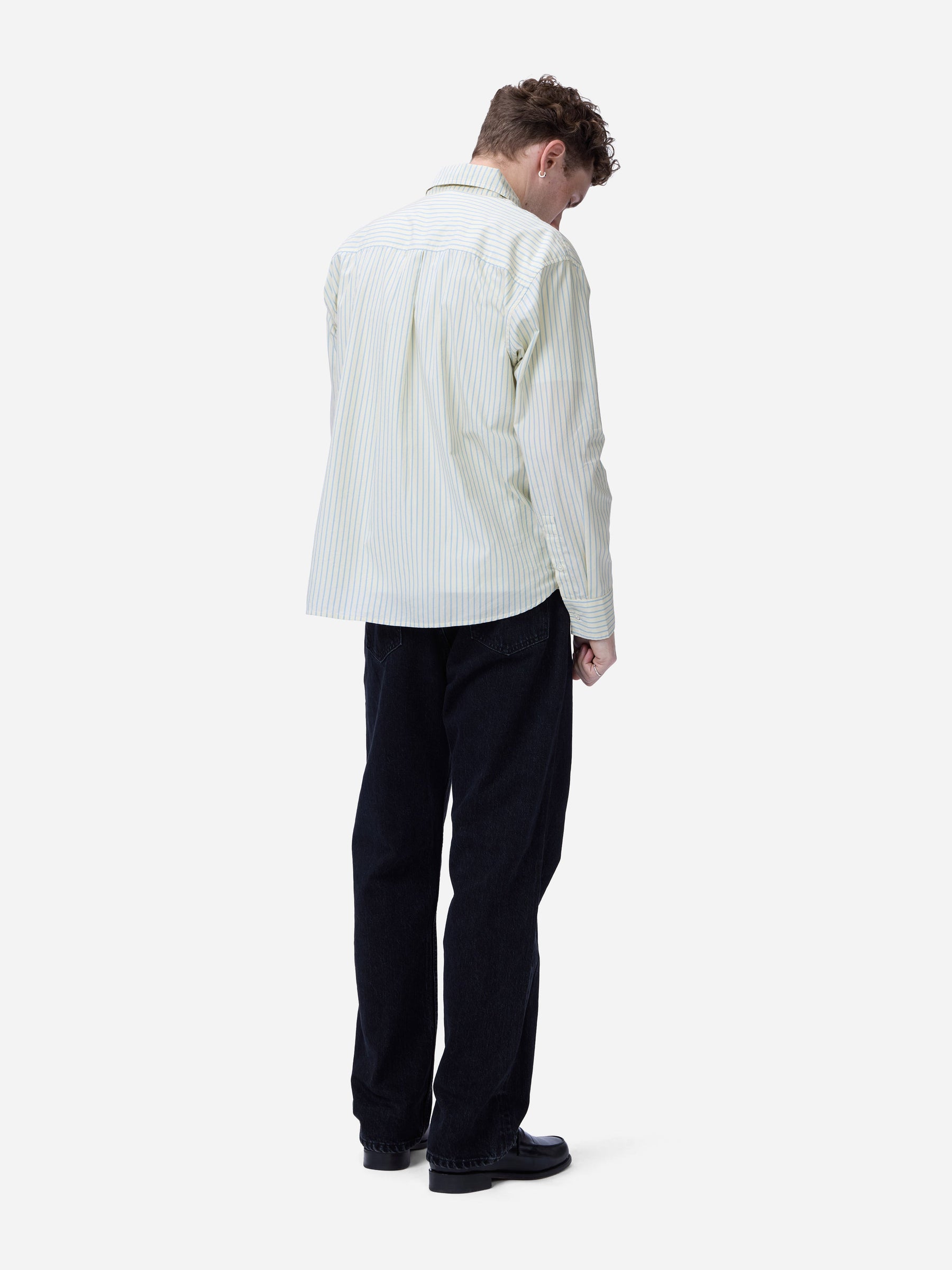 Commuter Shirt in Blue Ecru Stripe