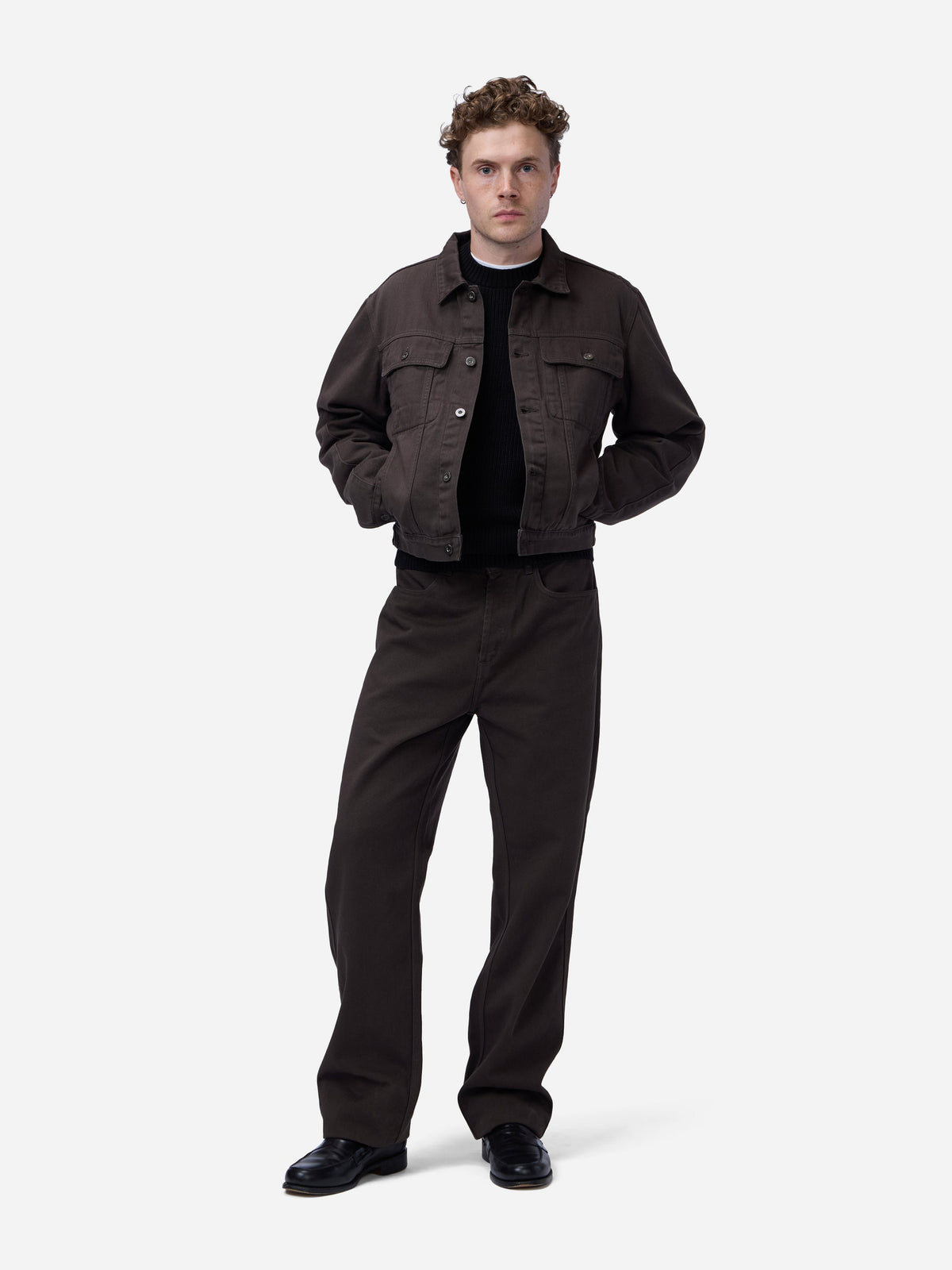 Trucker Jacket in Umber Twill