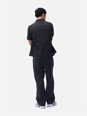 Cabana Shirt in Charcoal Rope Stripe