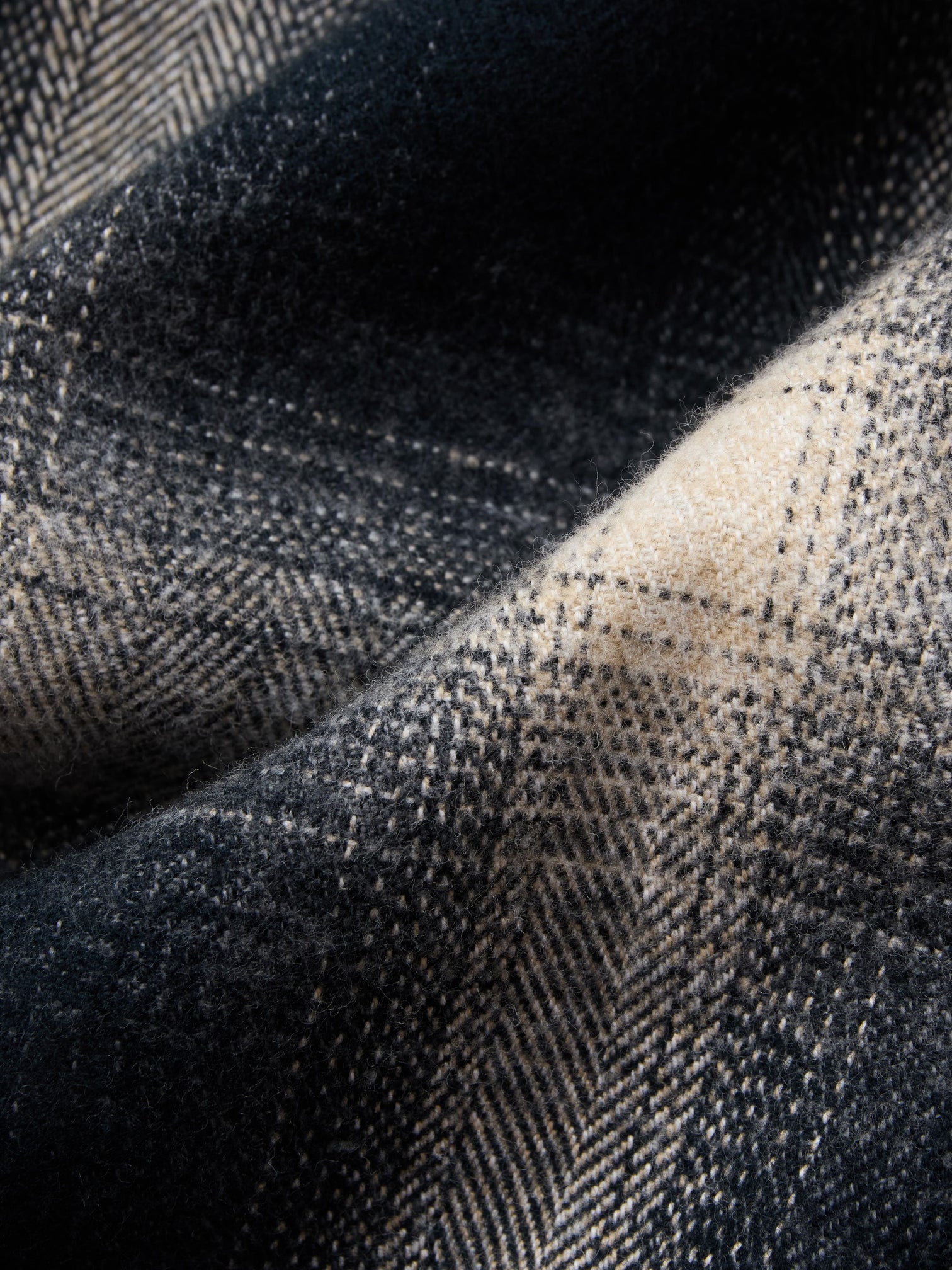 Crosscut Flannel in Black Ombre Plaid