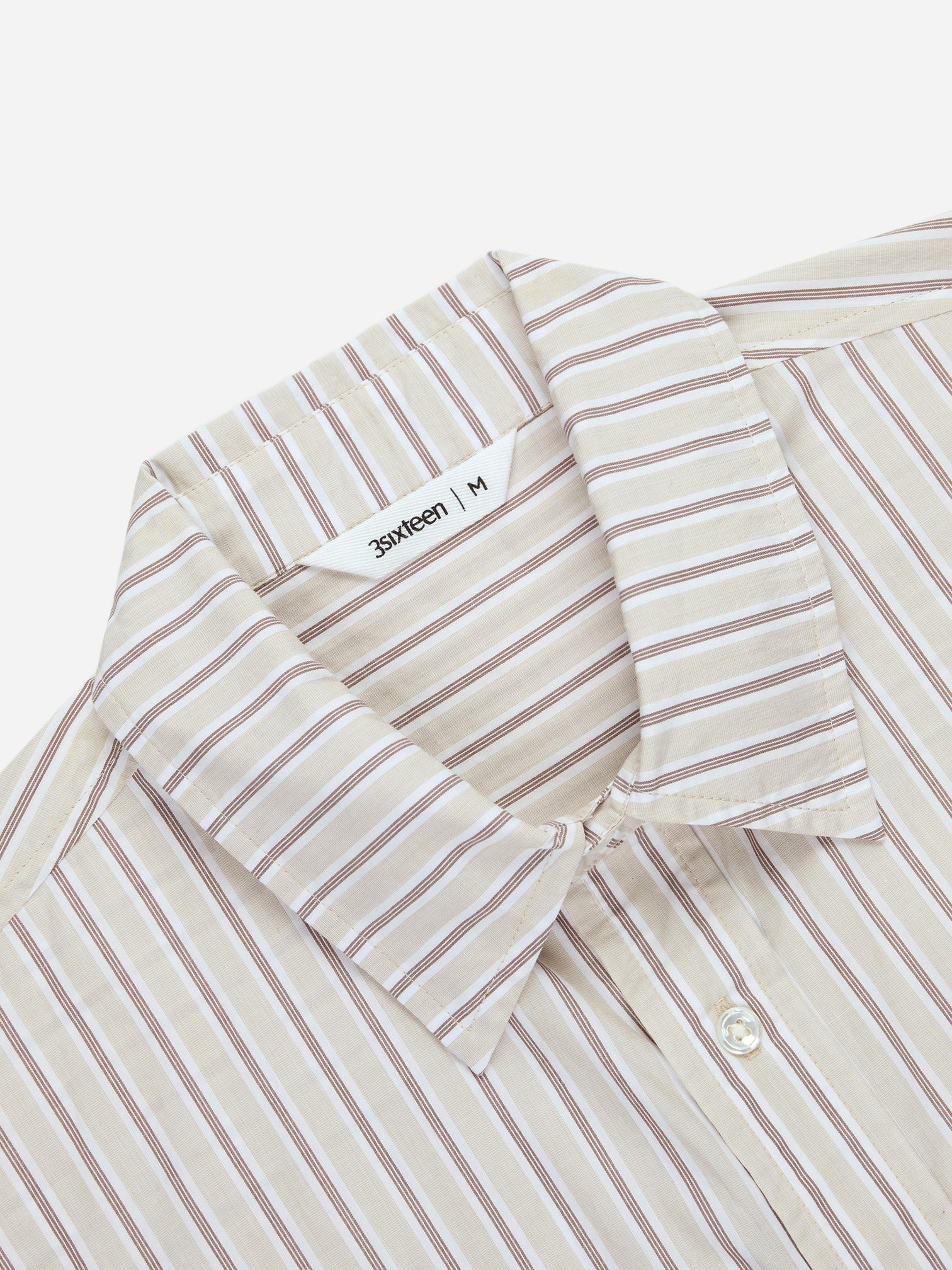 Short Sleeve Commuter Shirt in Tan Stripe