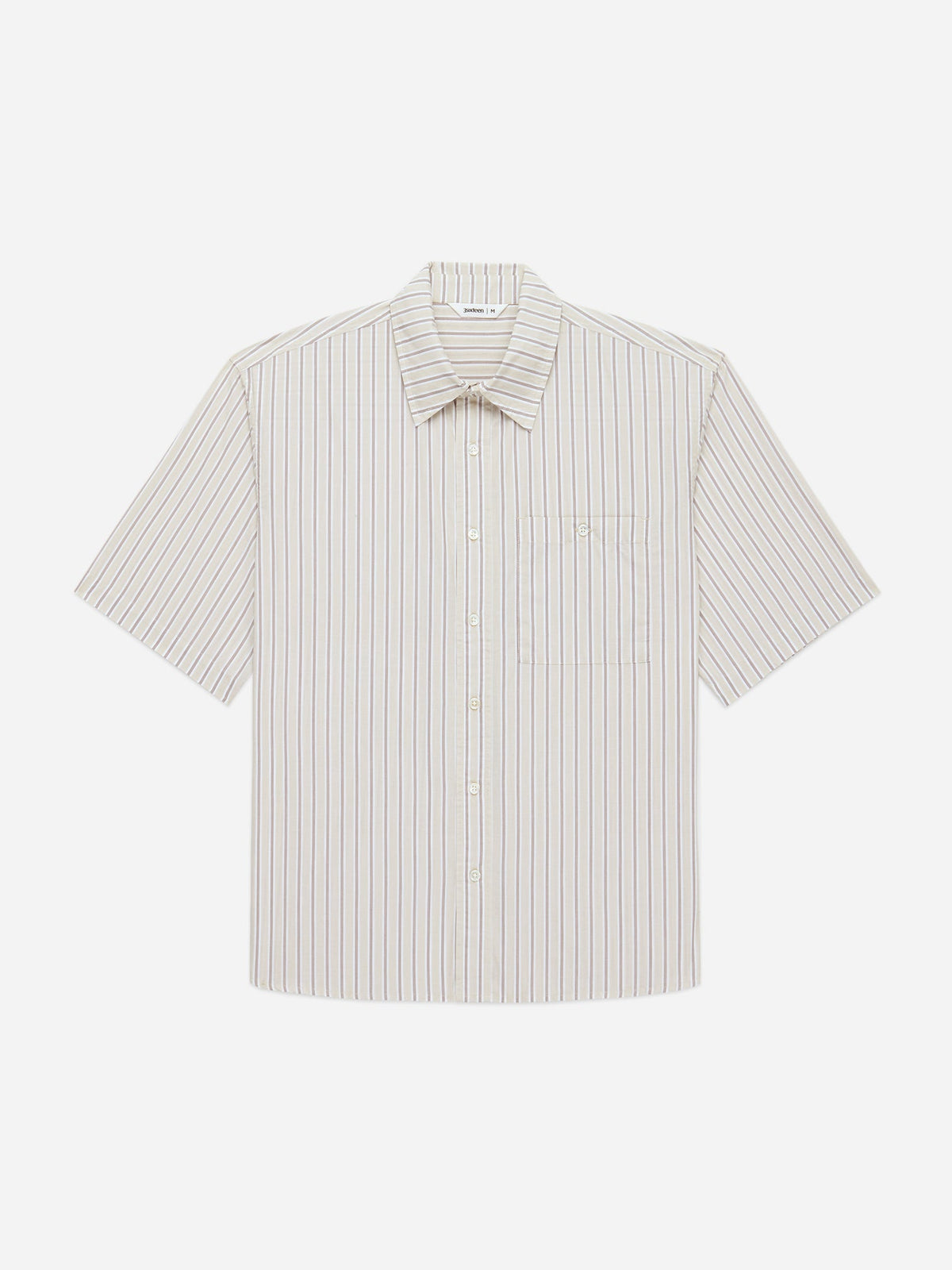 Short Sleeve Commuter Shirt in Tan Stripe