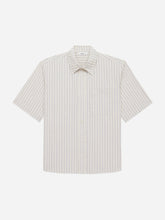 Short Sleeve Commuter Shirt in Tan Stripe