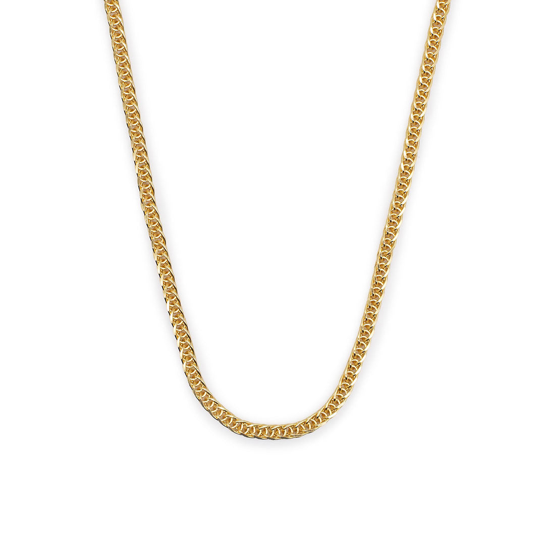 Gold 2.6mm Square Spiga Chain