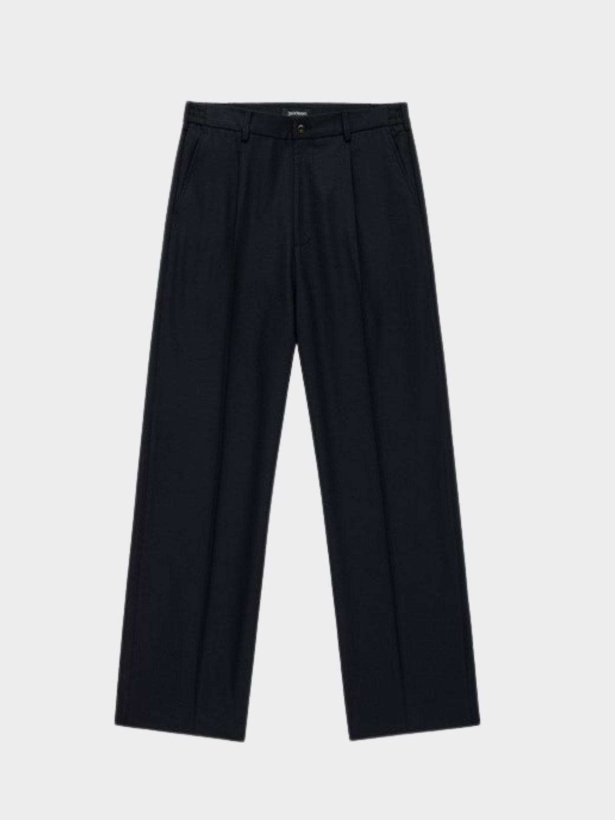 Pleated Trouser in Black Wool