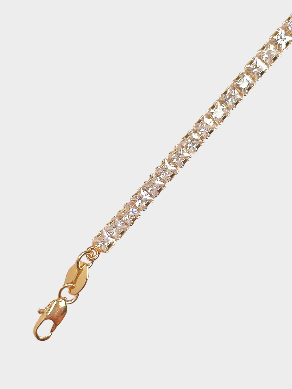 Crystal 3mm Tennis Bracelet in 18k Gold Fill