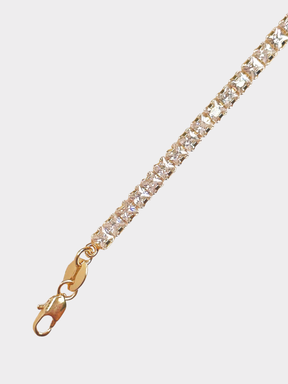 Crystal 3mm Tennis Bracelet in 18k Gold Fill