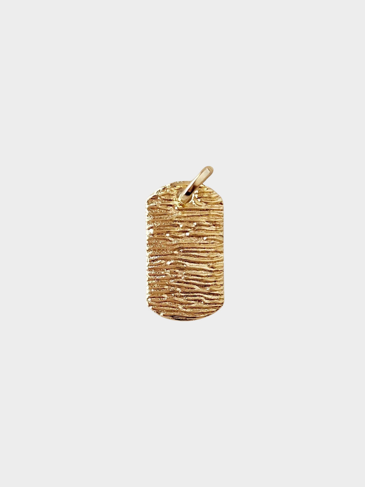 18k Gold Filled Textured Dog Tag Pendant