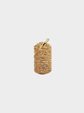 18k Gold Filled Textured Dog Tag Pendant