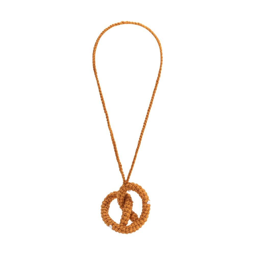 Pretzel Tan Crochet Bag Charm
