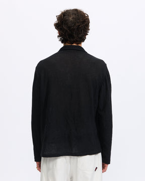 3sixteen Loop Collar Shirt in Black Mesh Homme Essentials 