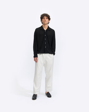 3sixteen Loop Collar Shirt in Black Mesh Homme Essentials 