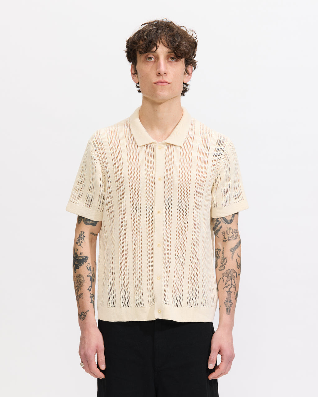 Half sleeve mesh knit shirt / ハーフスリーブメッシュニット