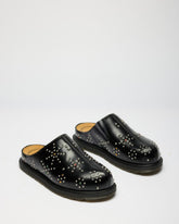 San Studded Leather Mule in Black Analine