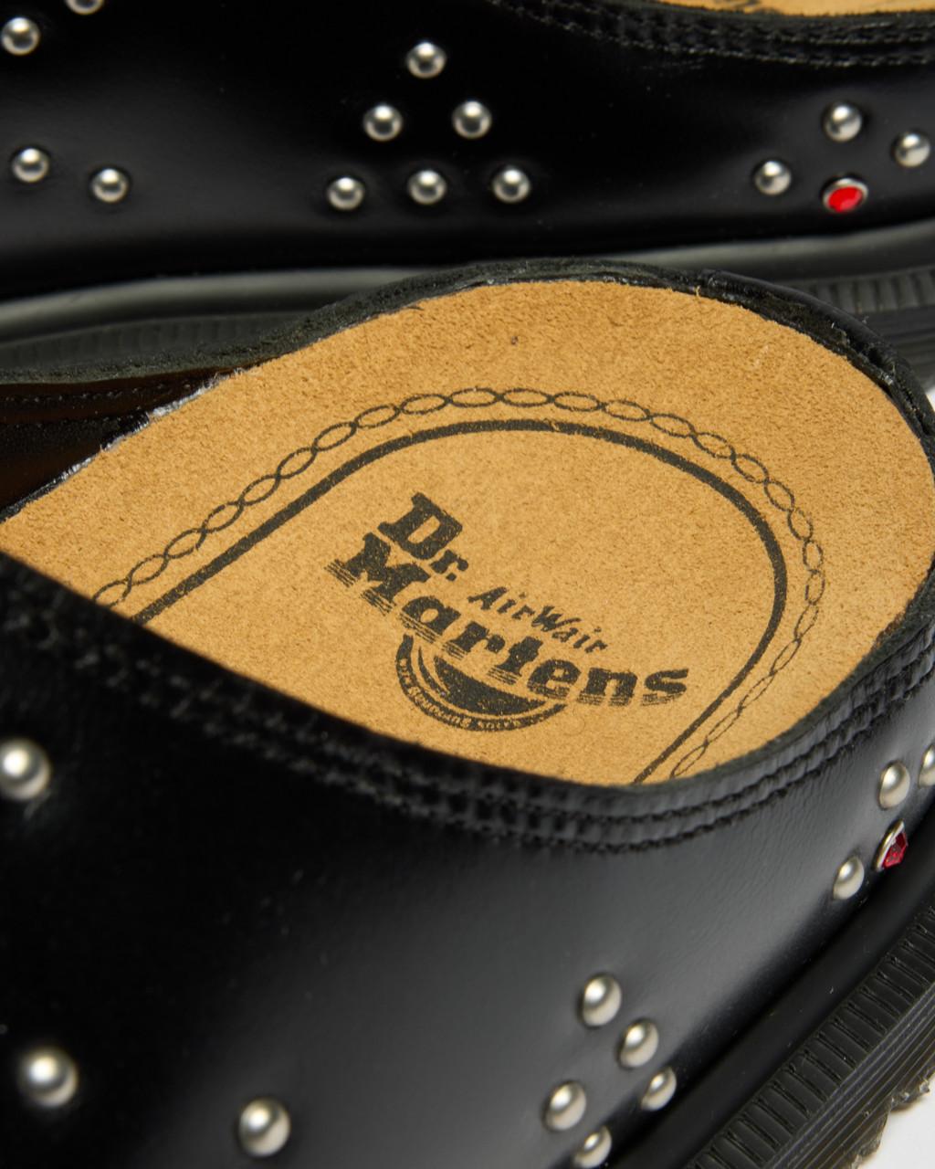 San Studded Leather Mule in Black Analine