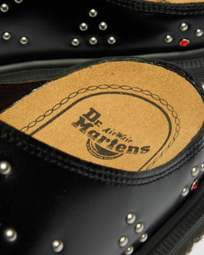 San Studded Leather Mule in Black Analine