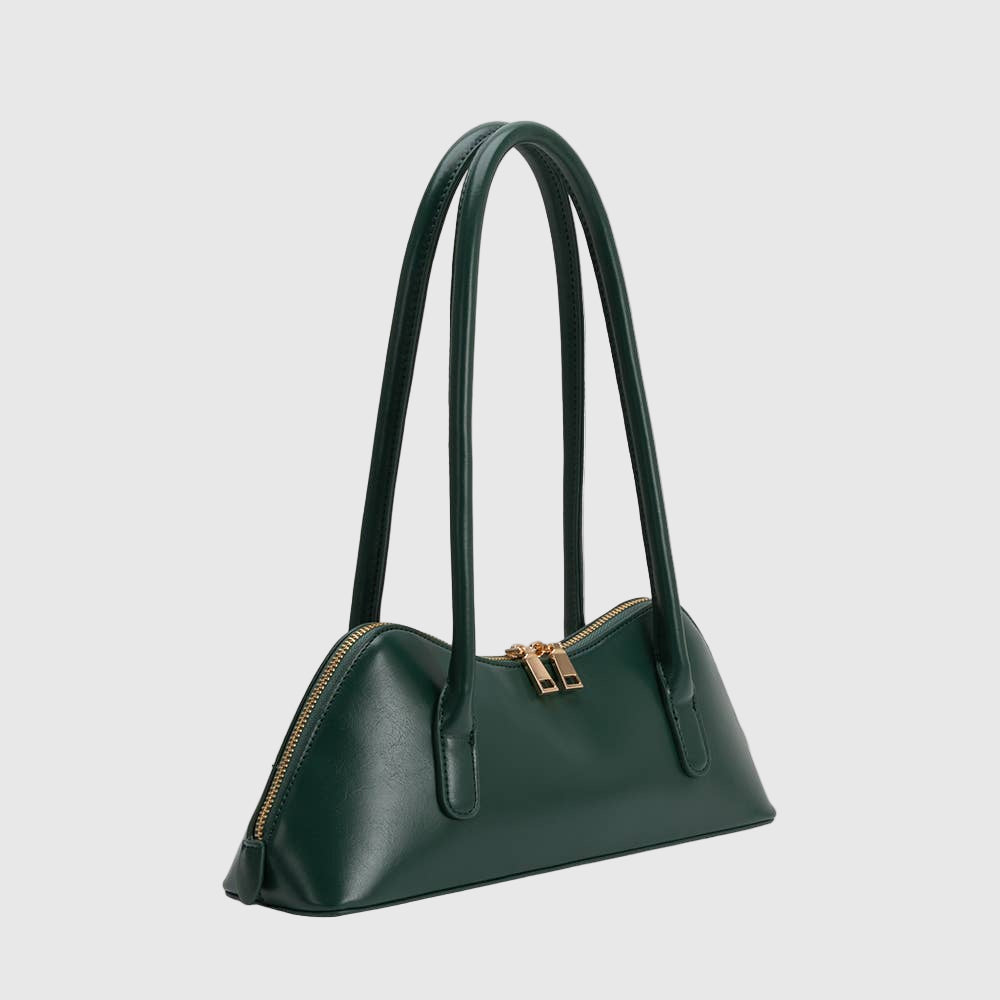Dakota Recycled Vegan Leather Shoulder Bag in Green