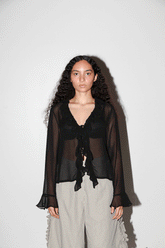 Coil Silk Top in Onyx