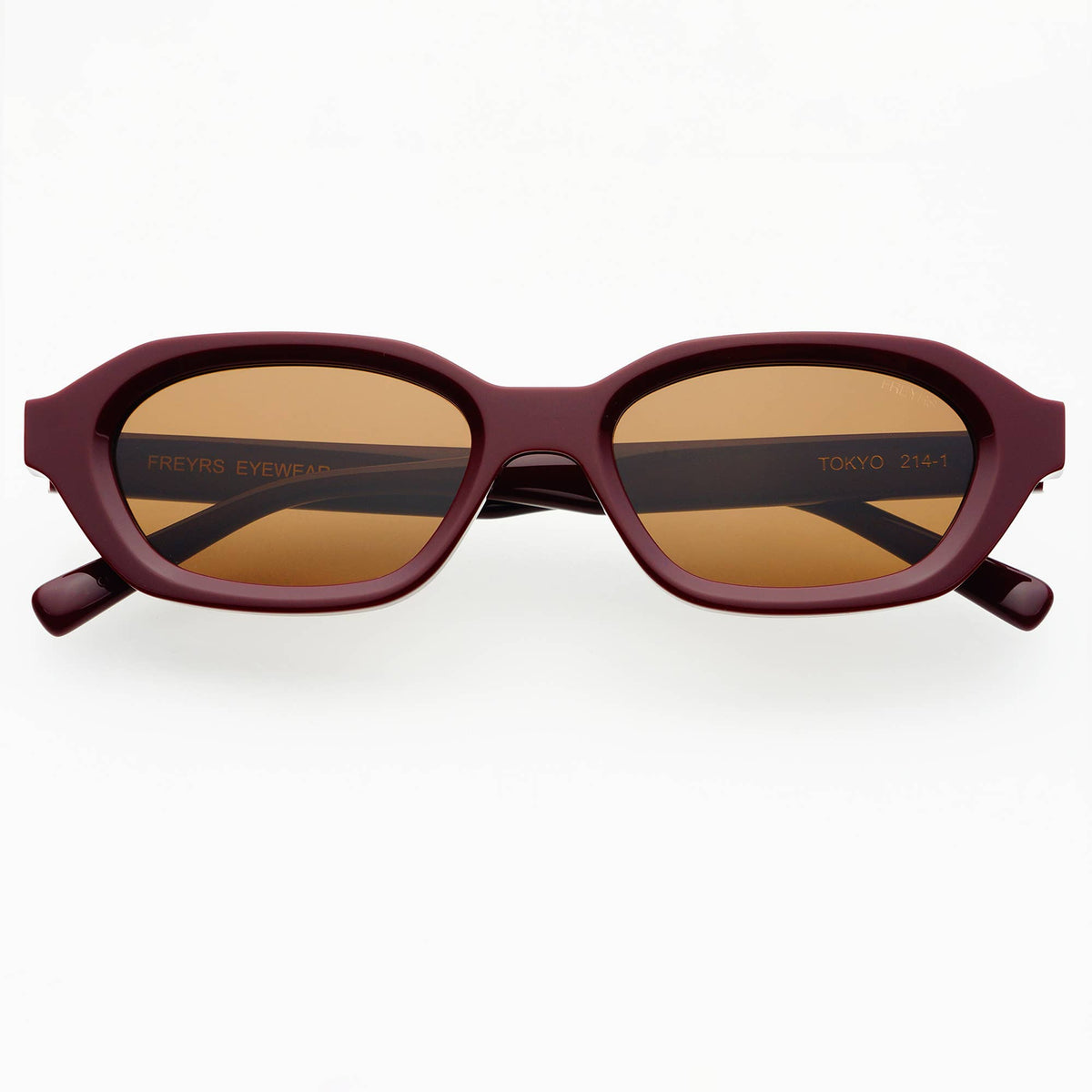Tokyo Acetate Unisex Rectangular Sunglasses in Burgundy