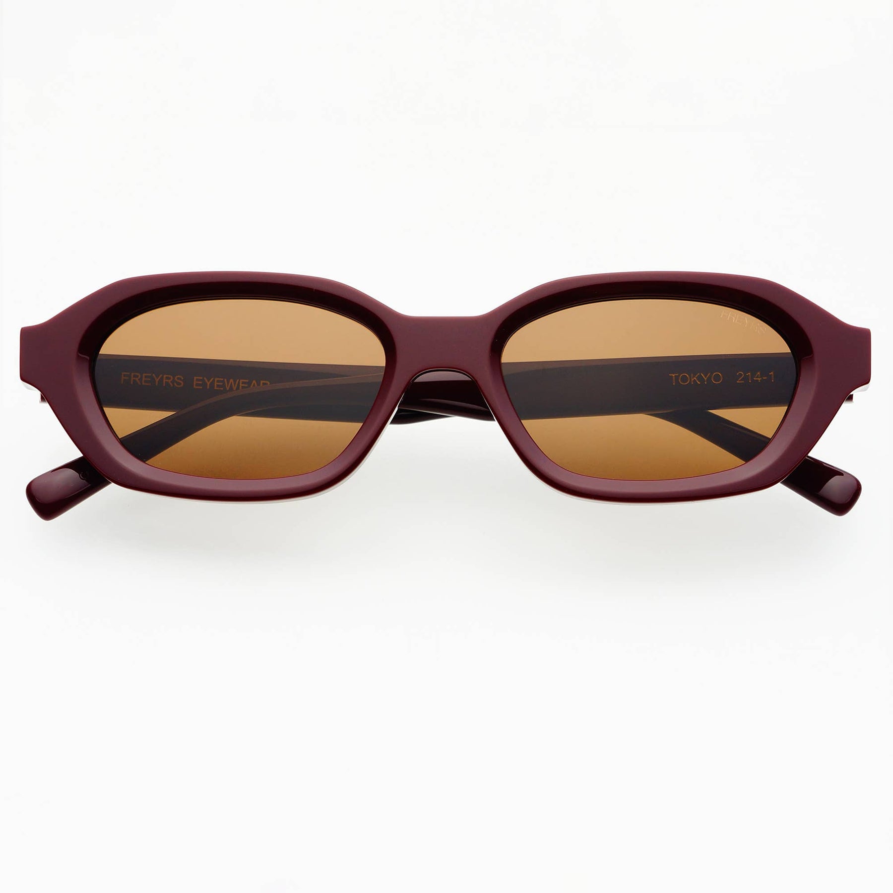 Tokyo Acetate Unisex Rectangular Sunglasses in Burgundy