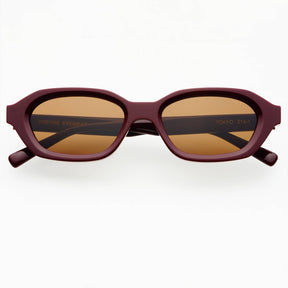 Tokyo Acetate Unisex Rectangular Sunglasses in Burgundy