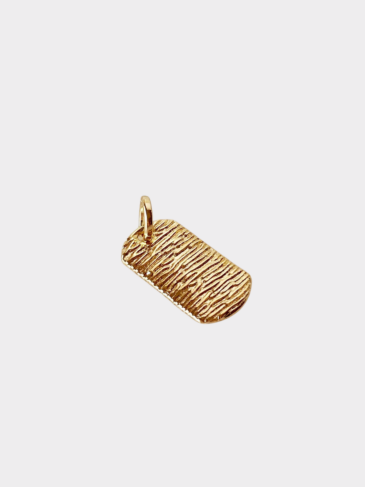 18k Gold Filled Textured Dog Tag Pendant