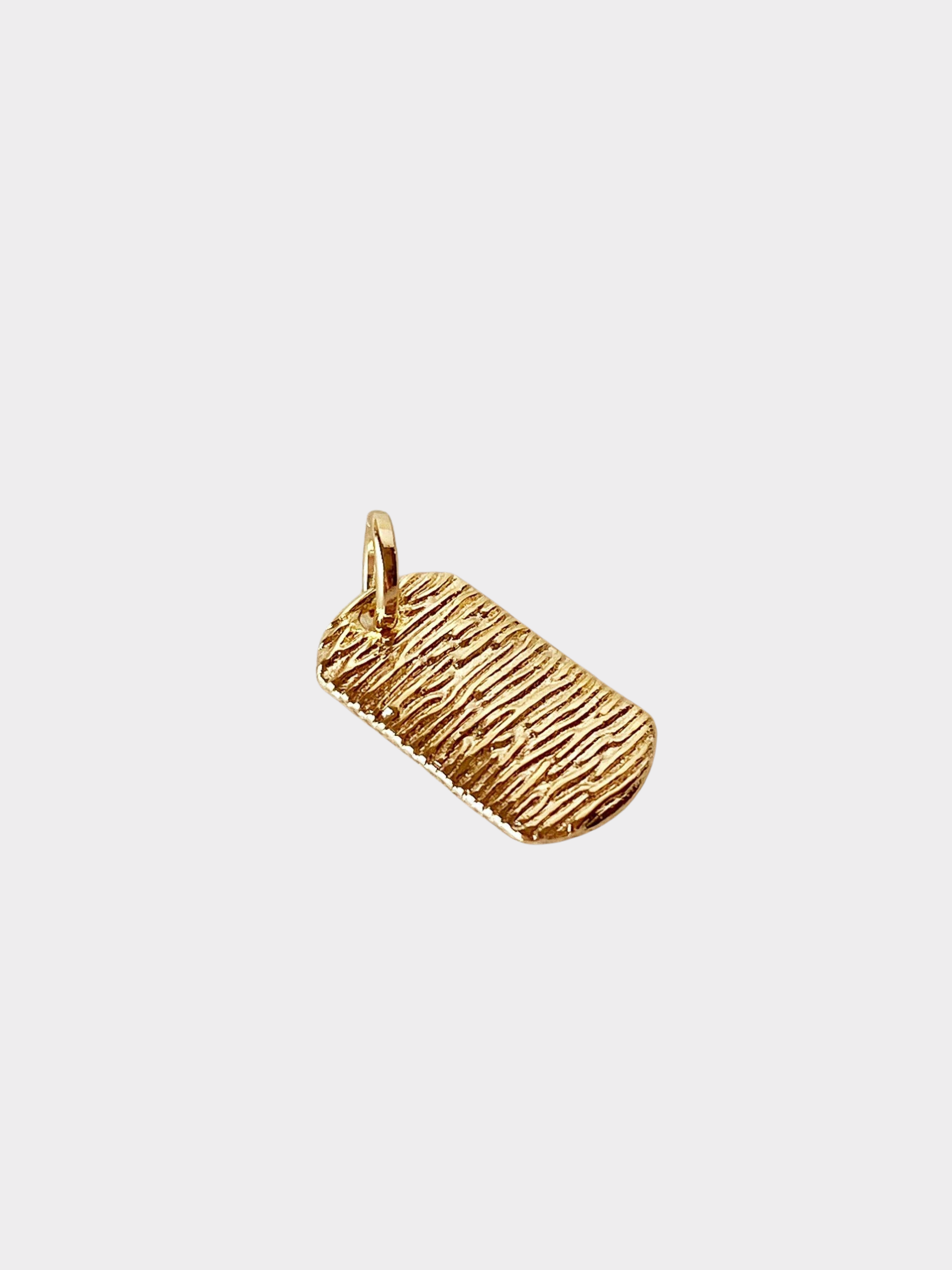 18k Gold Filled Textured Dog Tag Pendant