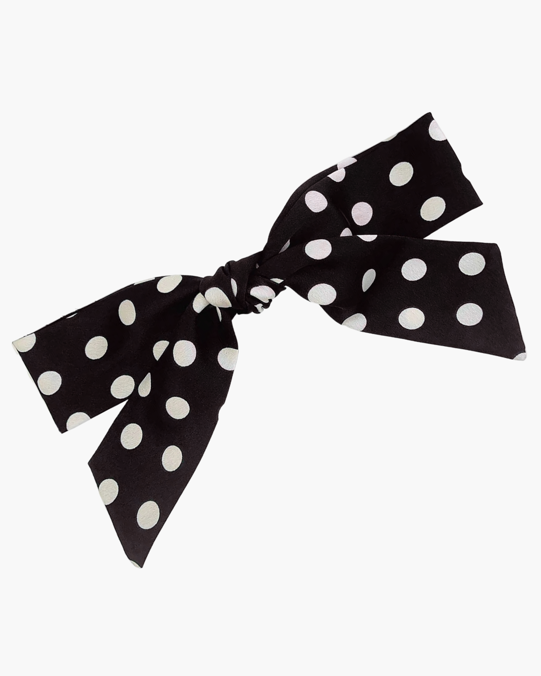 Polka Dot Ribbon Barrette Clip in Black