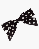 Polka Dot Ribbon Barrette Clip in Black