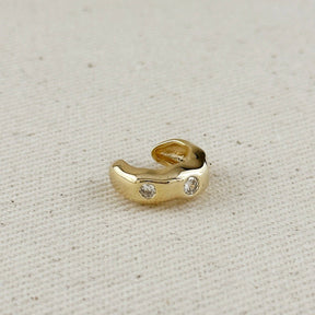 18k Waved Ear Cuff in Crystal