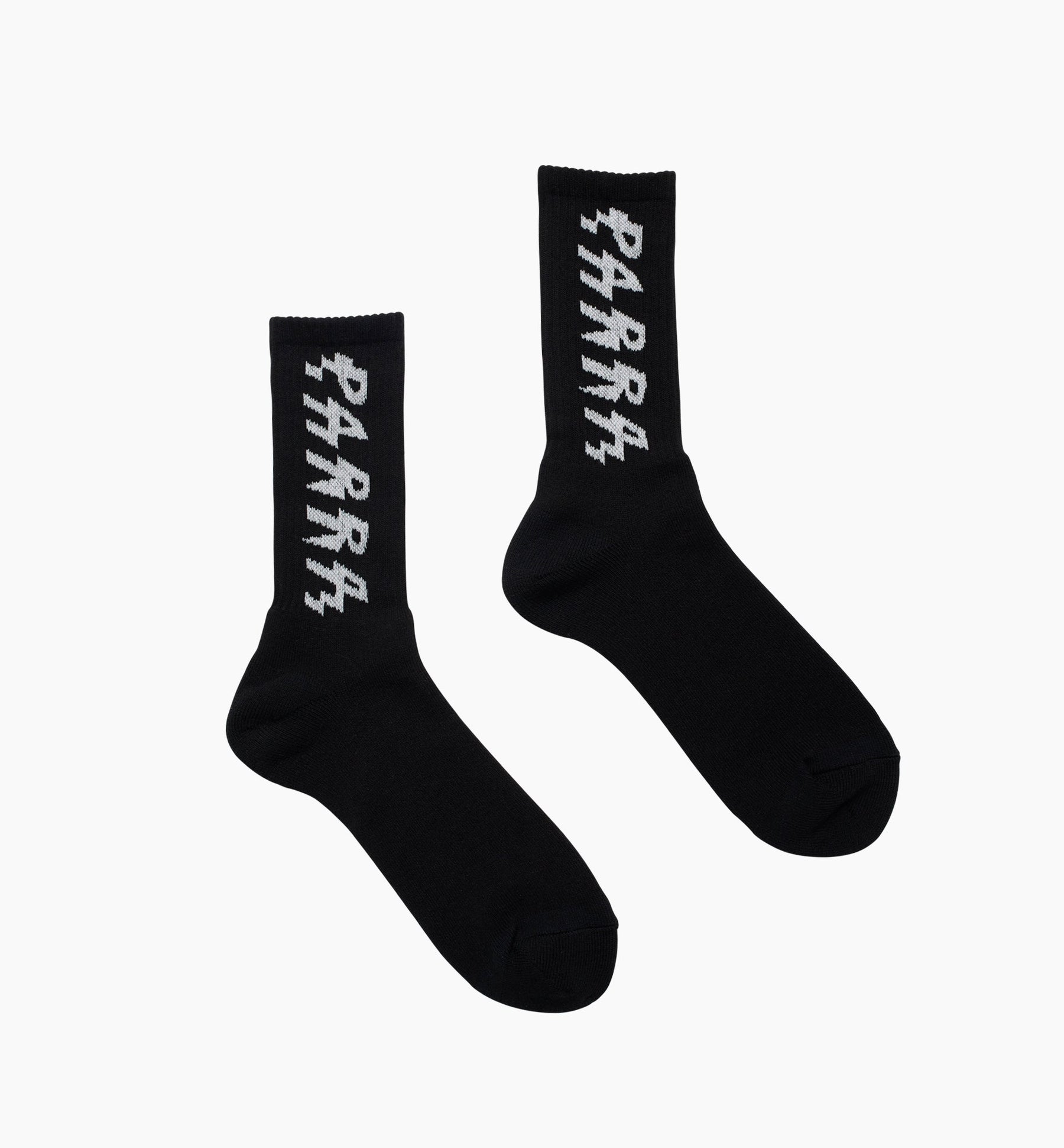 Spiked Logo Crew Socks in Black