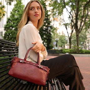 Rhonda Olive Recycled Vegan Leather Top Handle Bag