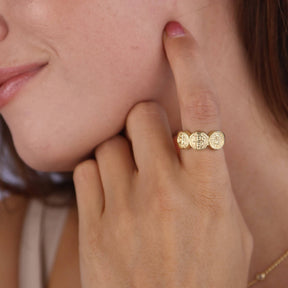 Triple Saint Benedict Ring in 18k Gold Fill