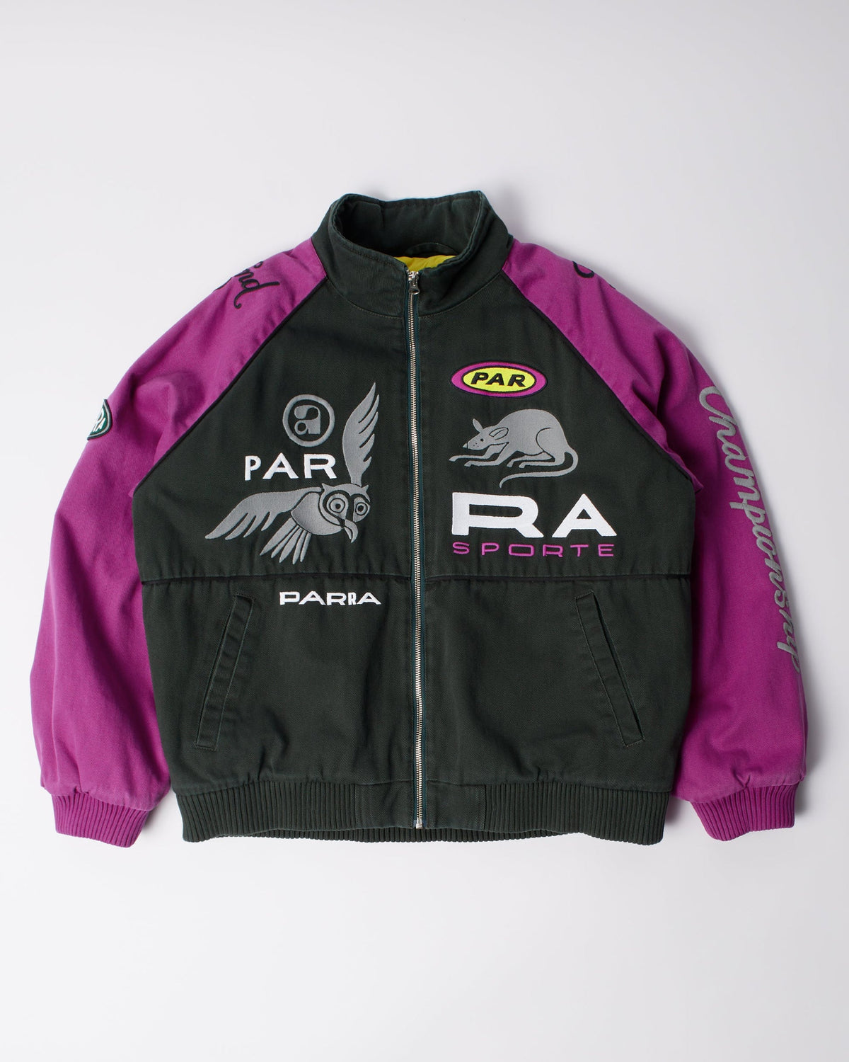 Owl Meets Rat Racing Jacket in Purple