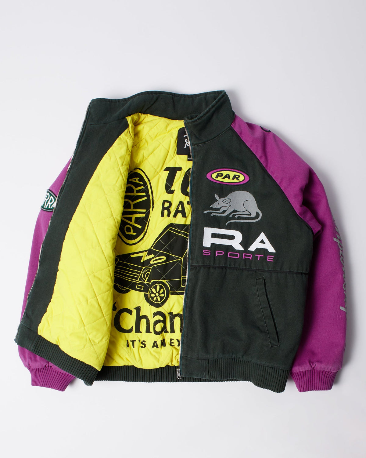 Owl Meets Rat Racing Jacket in Purple