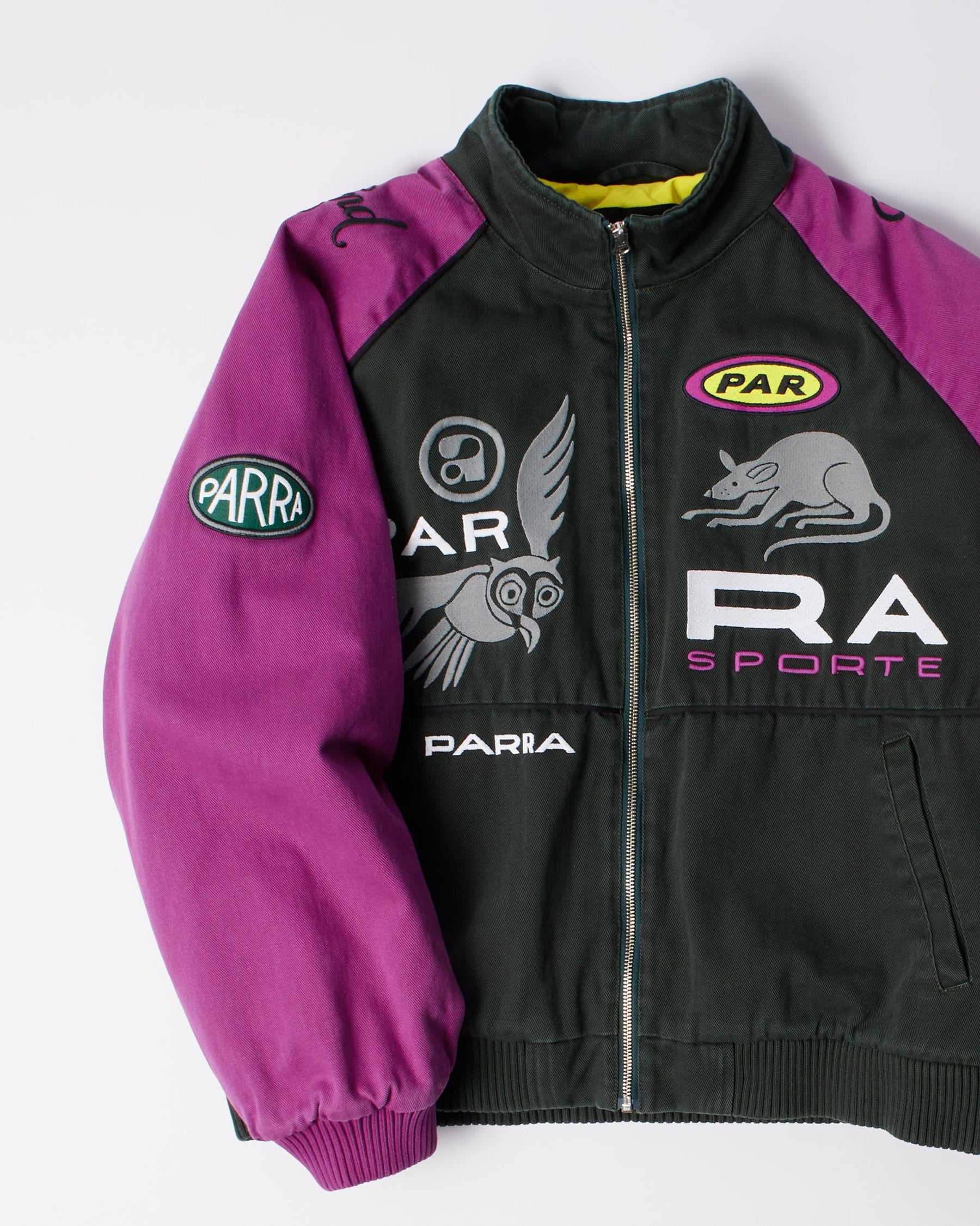 Owl Meets Rat Racing Jacket in Purple