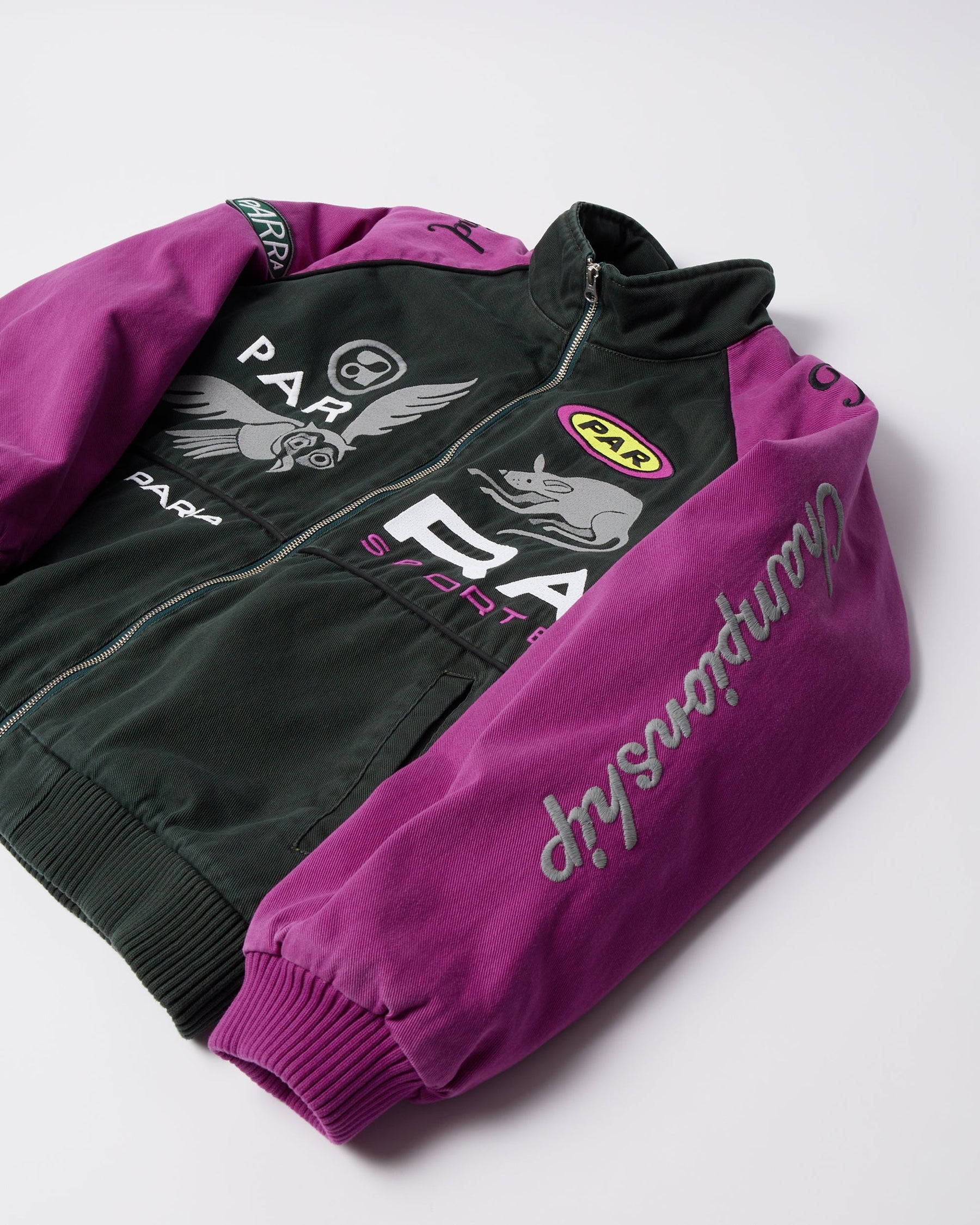 Owl Meets Rat Racing Jacket in Purple