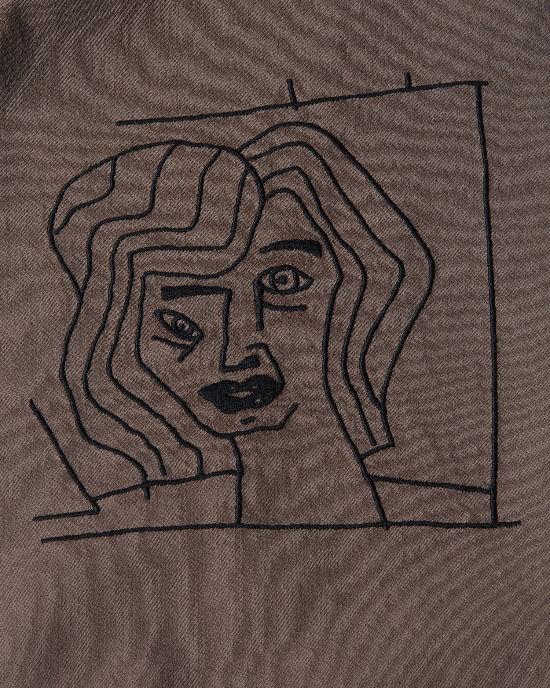 Crooked Face Short Sleeve Shirt in Brown