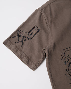 Crooked Face Short Sleeve Shirt in Brown