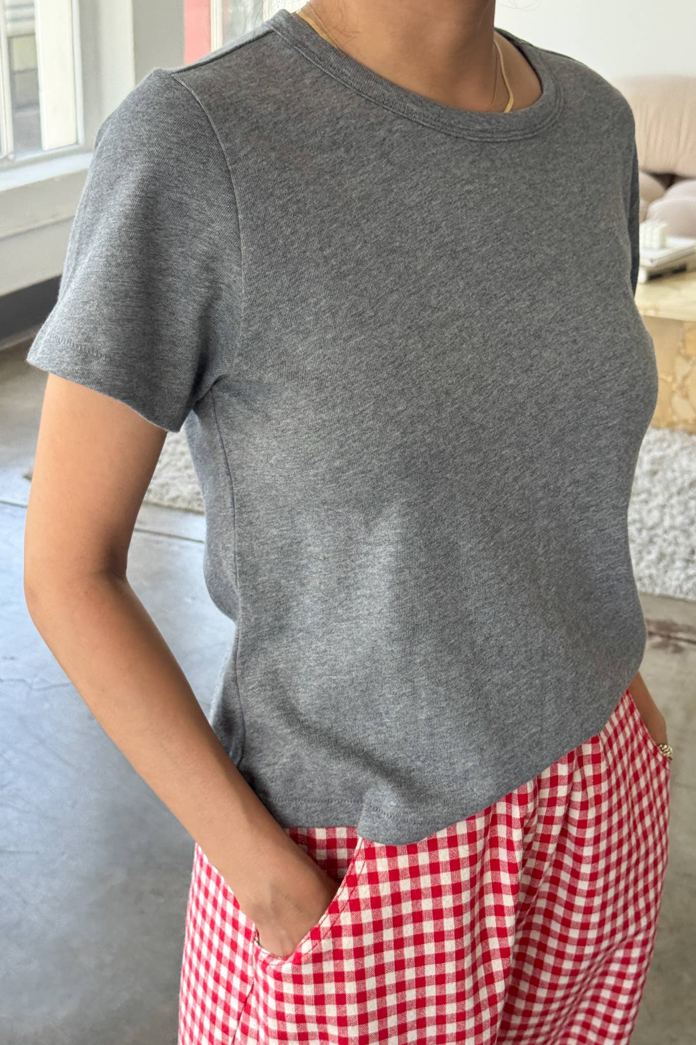 The Boy Tee in Melange Grey