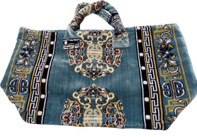 Polyester Cotton Rug Fabric Bag Blue x Yellow