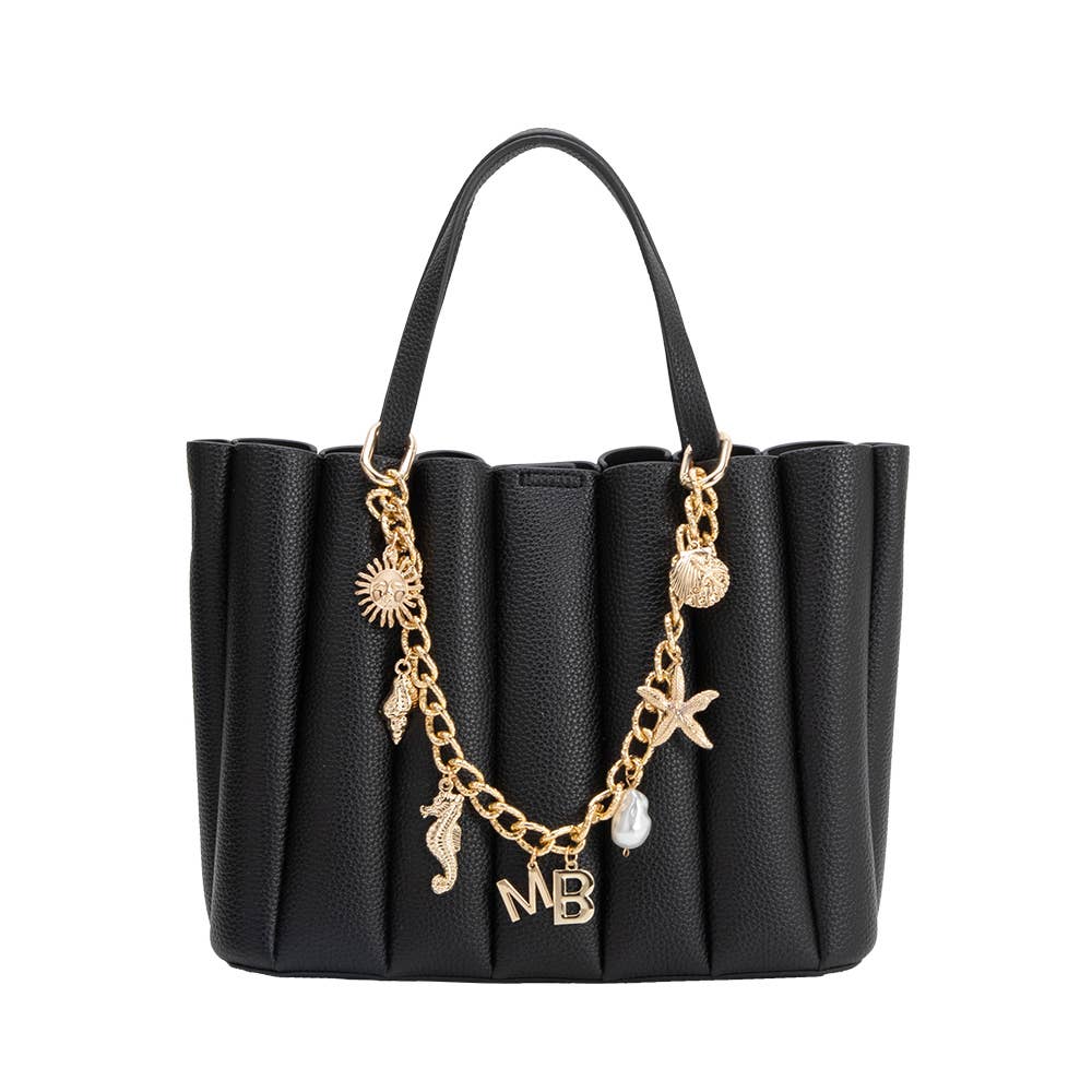 Adela Black Recycled Vegan Leather Tote Bag