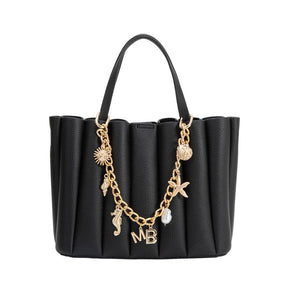Adela Black Recycled Vegan Leather Tote Bag