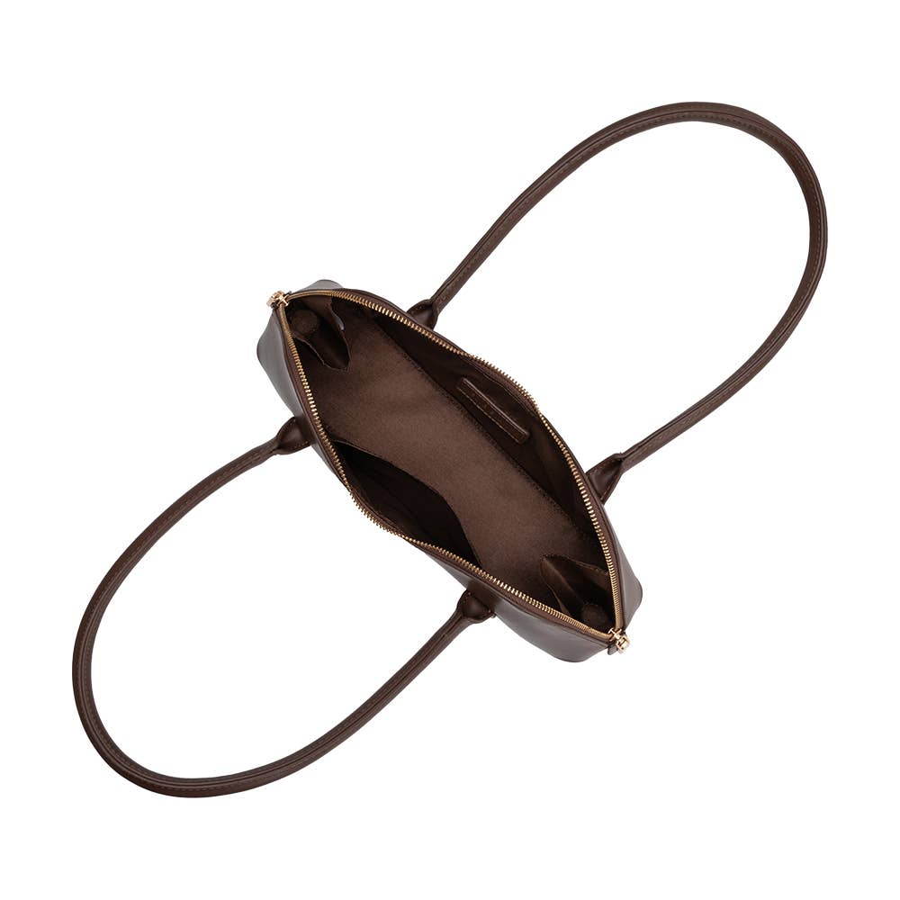 Dakota Chocolate Recycled Vegan Leather Shoulder Bag