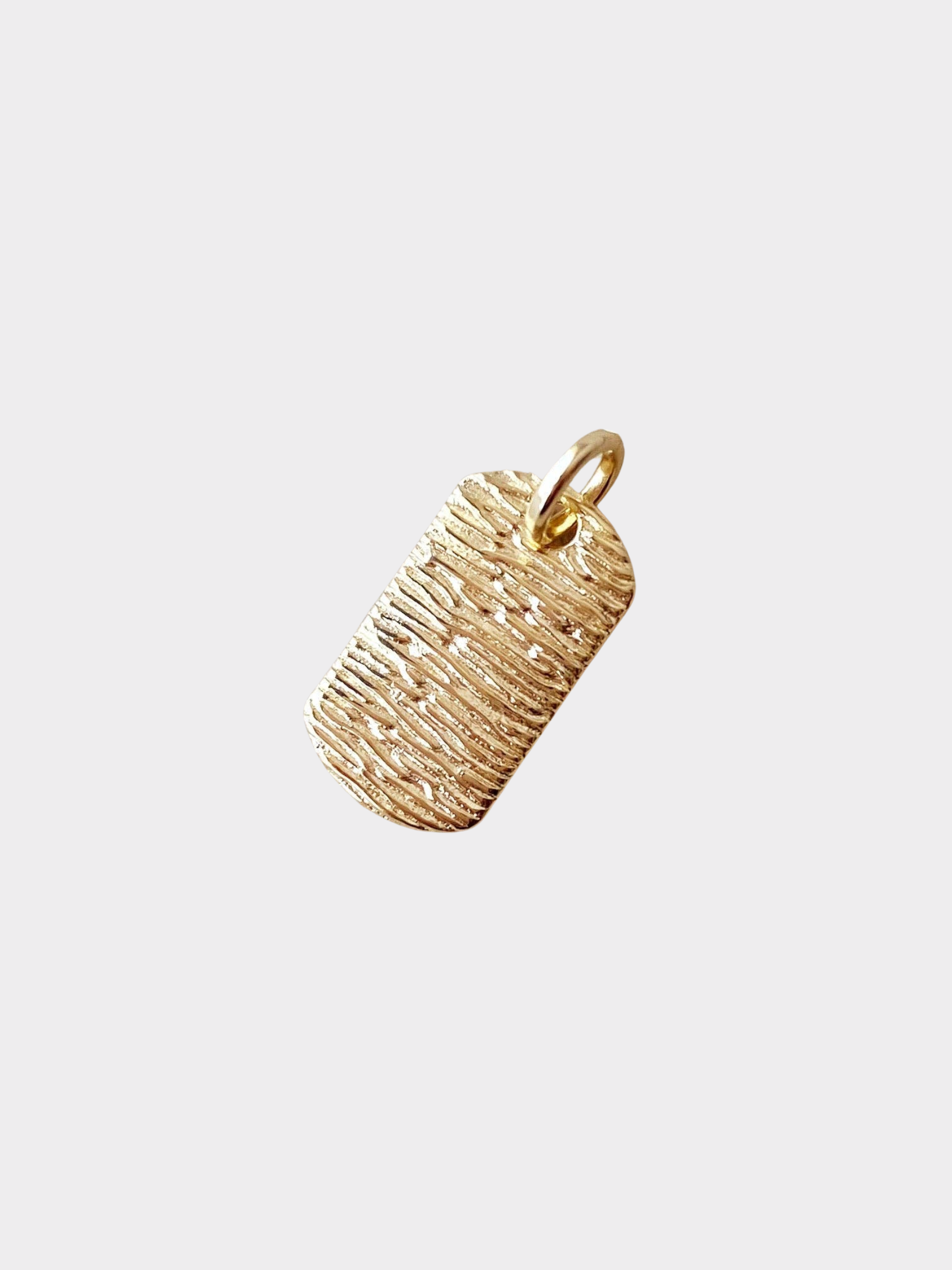 18k Gold Filled Textured Dog Tag Pendant