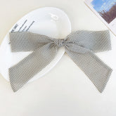 Polka Dot Ribbon Barrette Clip in White Micro Dot