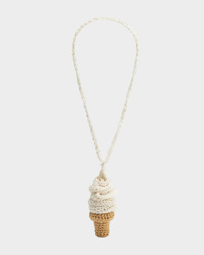 Ice Cream Ivory Crochet Bag Charm