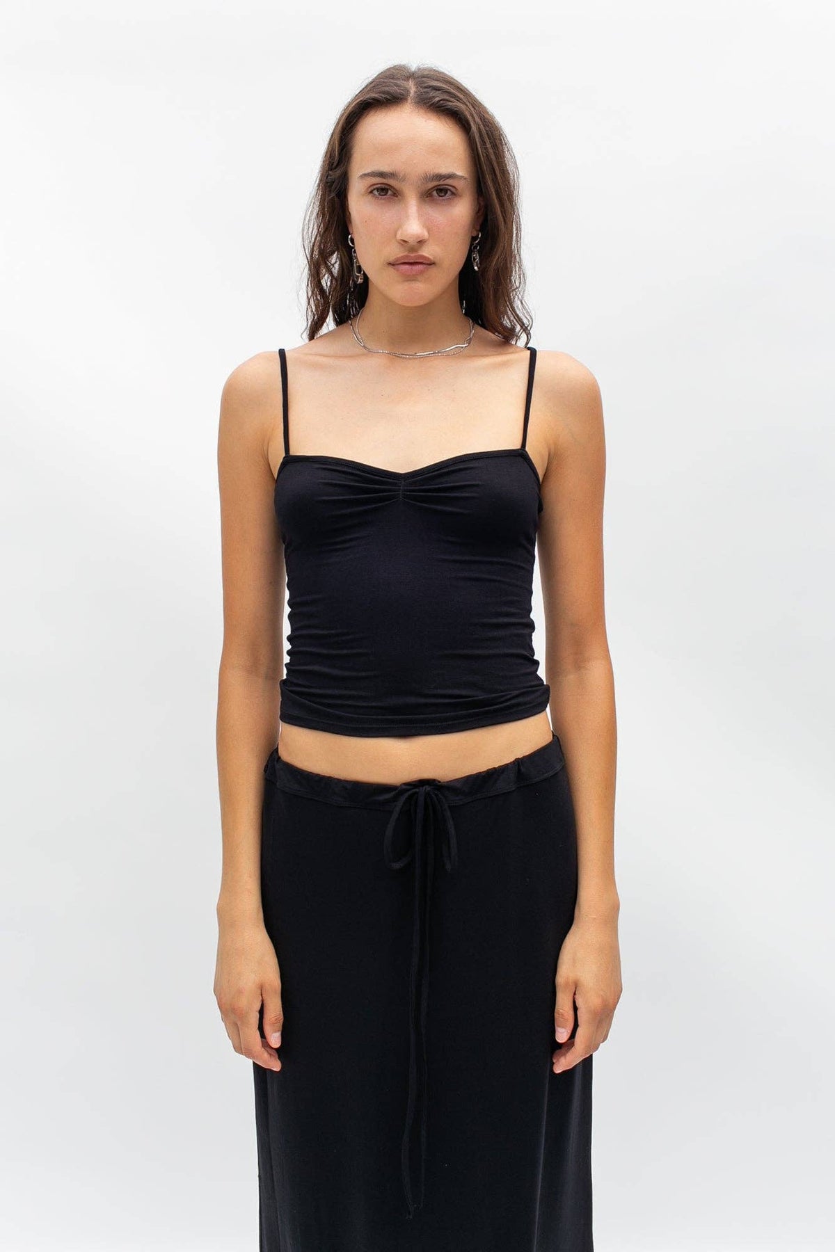 Eva Viscose Spaghetti Strap Camisole in Black