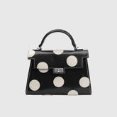 Maisel Black Recycled Vegan Polka Dot Top Handle Bag